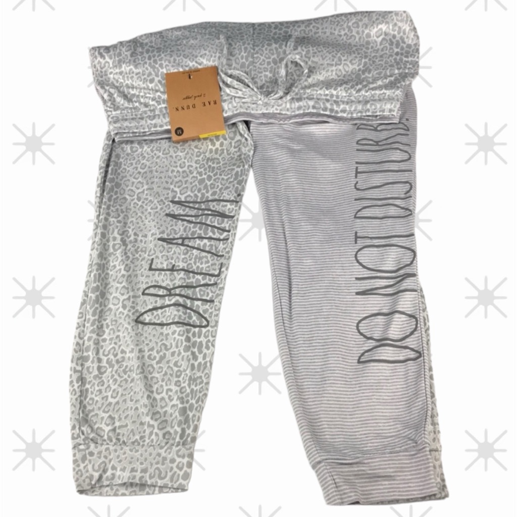 Rae Dunn - ‘Dream/Do Not Disturb’ 2 Lounge Pants. Sz: Medium. Nwt